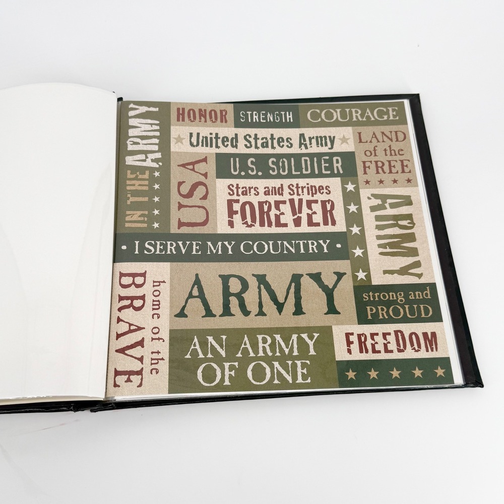 K&Company United States Army Scrapbook Green Padded Cover with Metal Seal Patch - Picture 6 of 7